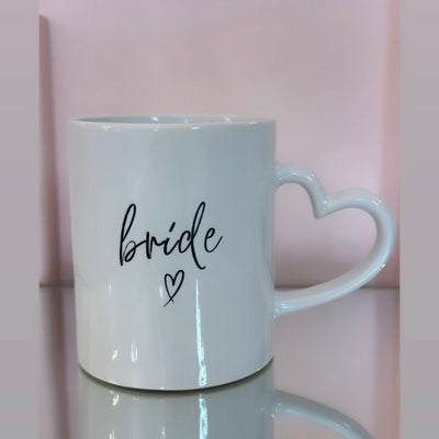 'Bride' Heart Handle Mug