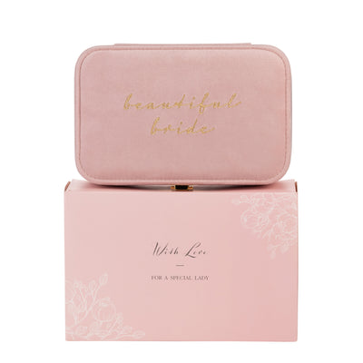 Bride Pink Velvet Jewellery Box