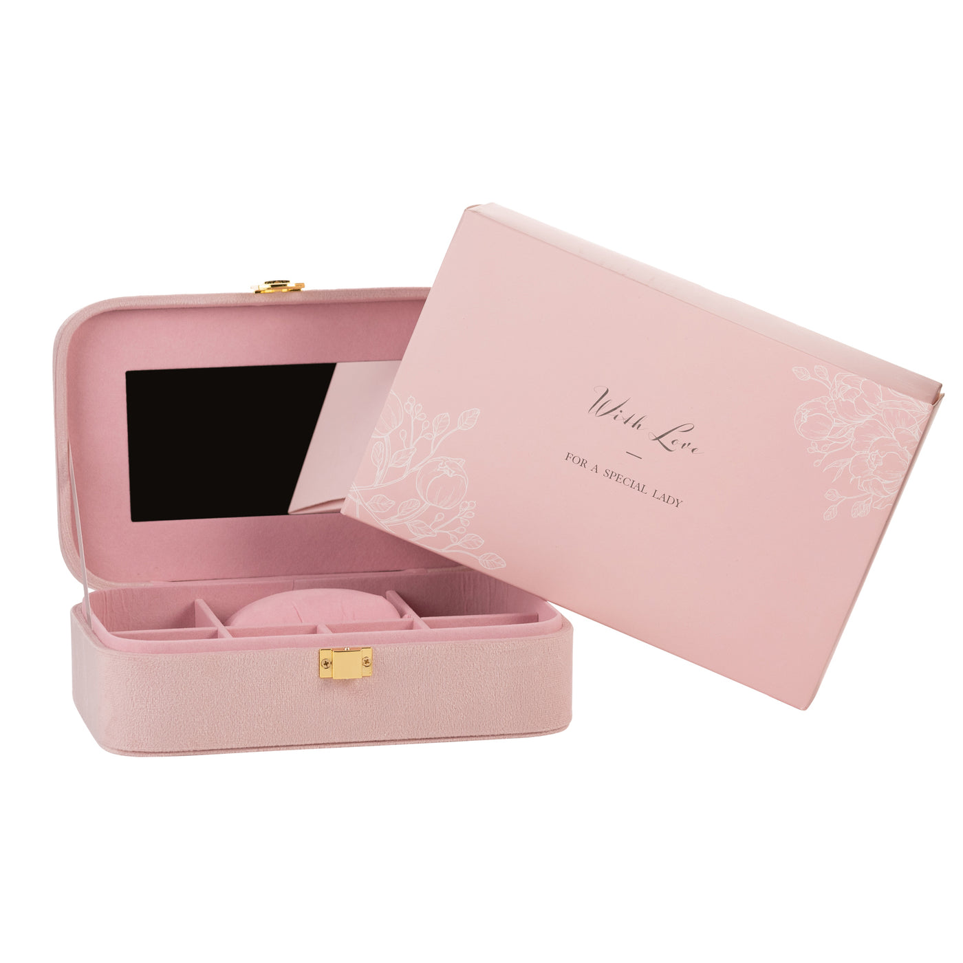 Bride Pink Velvet Jewellery Box