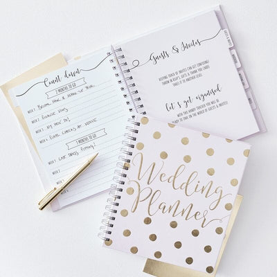 Gold and Pink Polka Dot Wedding Planner