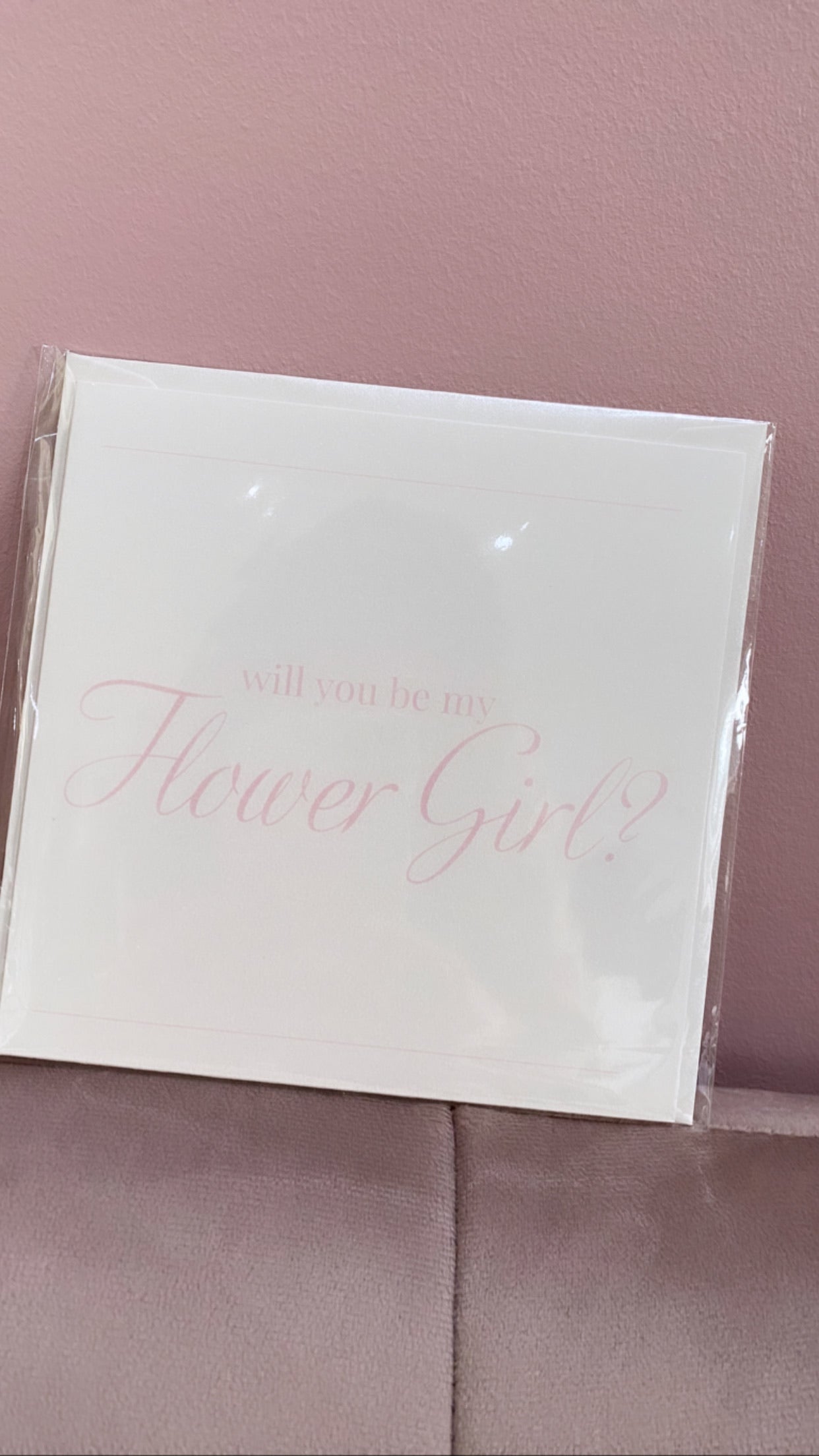 Pink Flower Girl Card WIll You Be