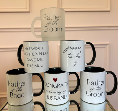 Father of the Groom black handle mug