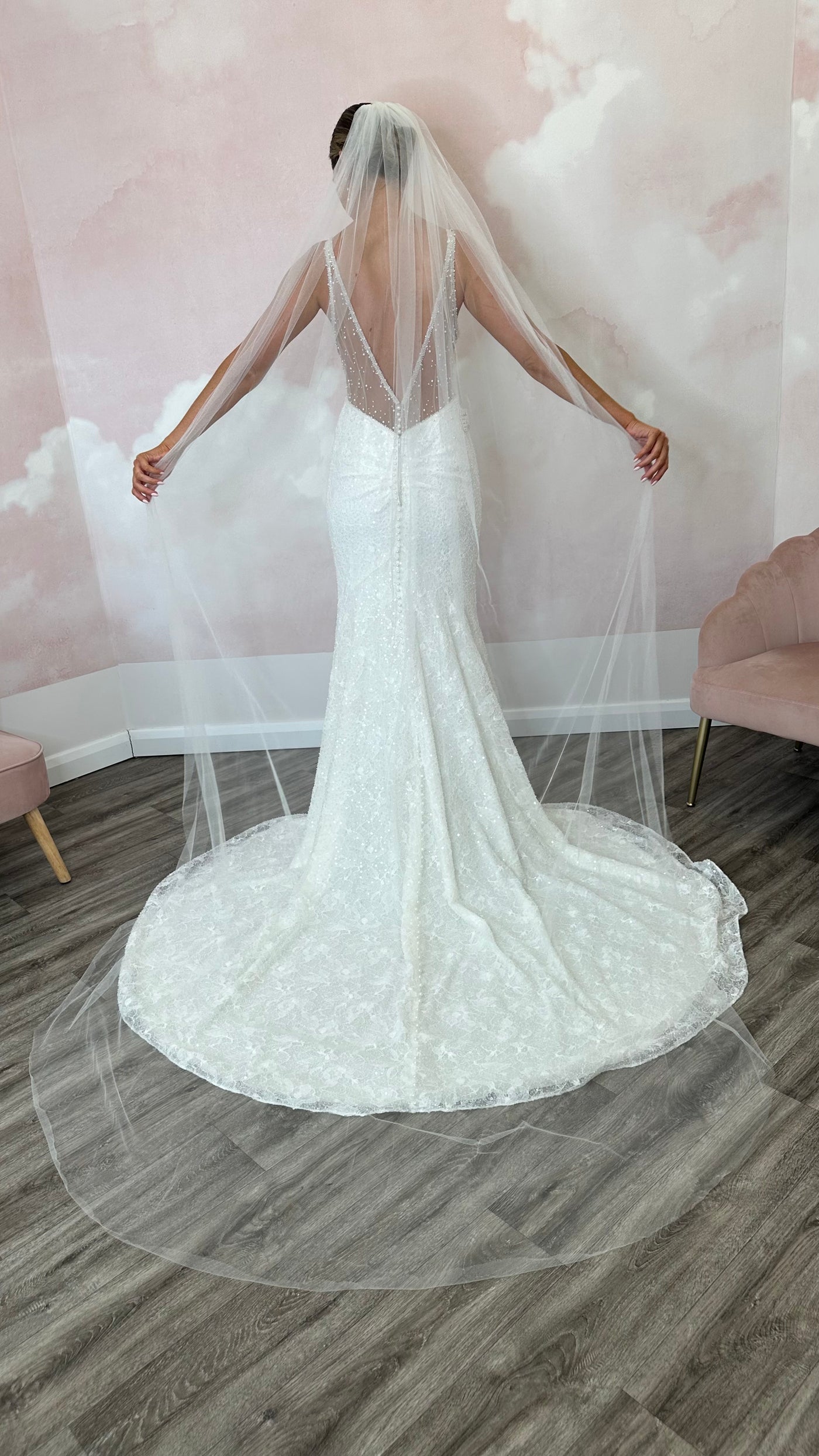 Simple Ivory Veil 300cm