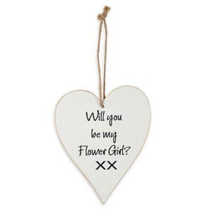 Will you be my flower girl Wooden Heart