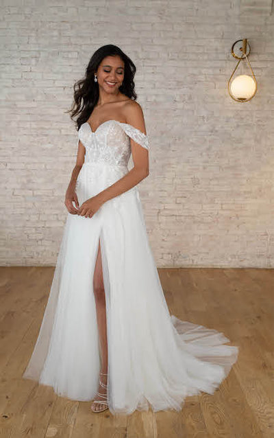 plus size wedding dress with slit