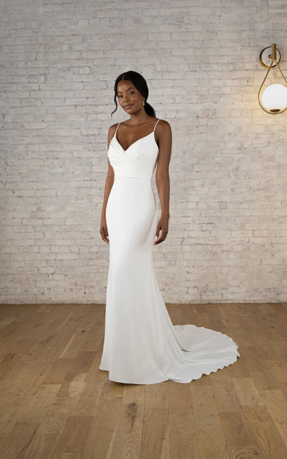 Simple Wedding Dress with beaded straps