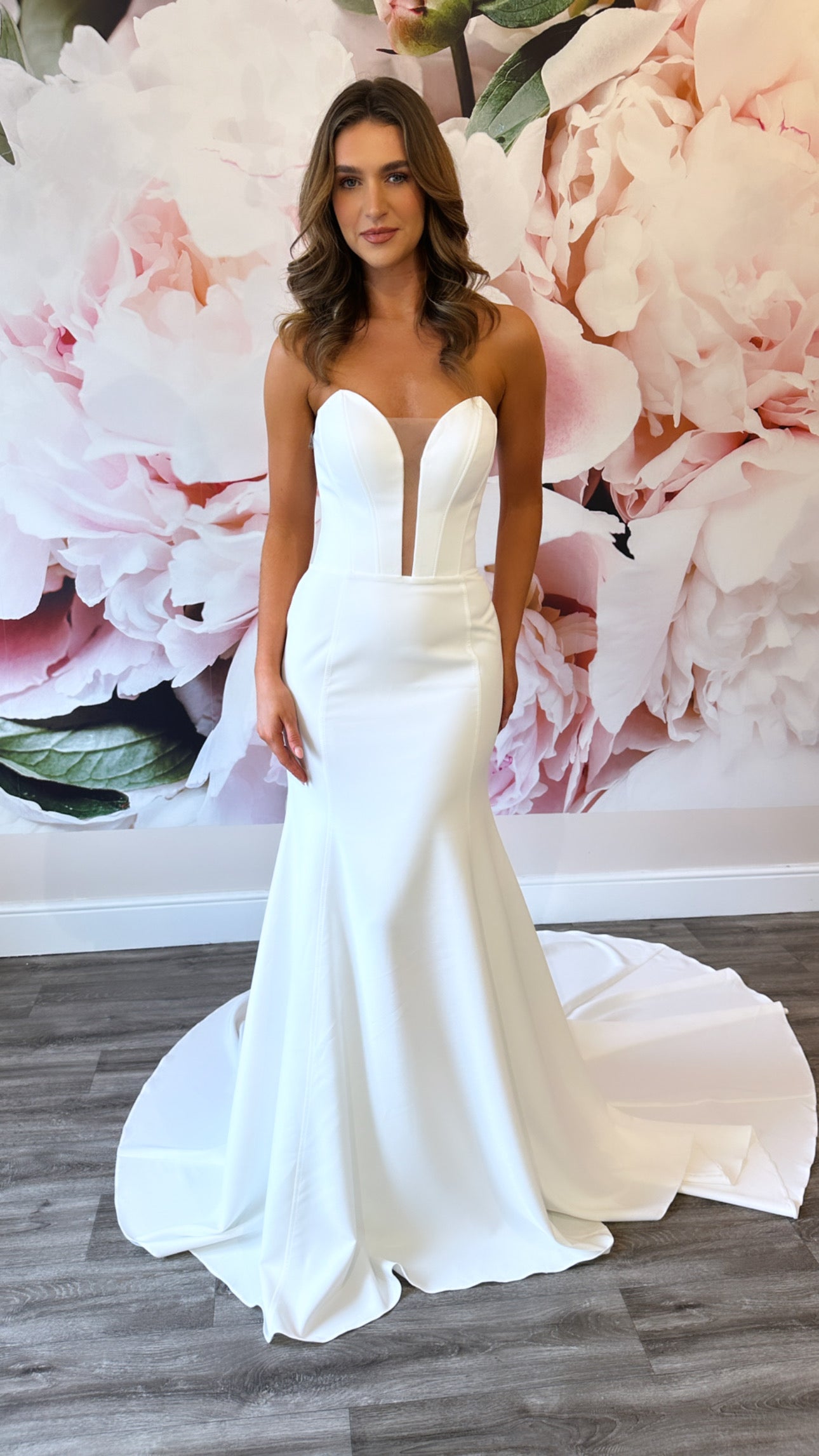 Long Sleeve Wedding Dress with detachable Overdress
