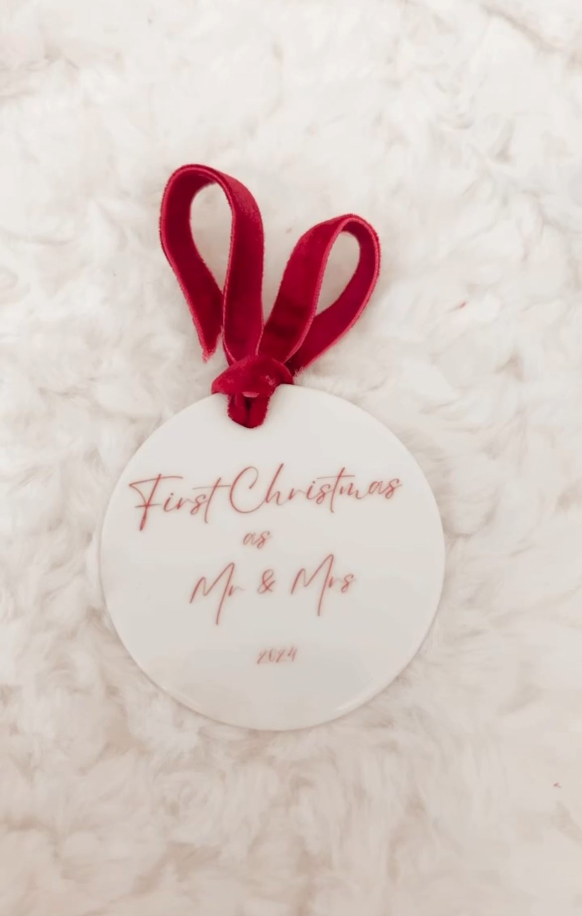 First Christmas as Mr & Mrs ceramic bauble