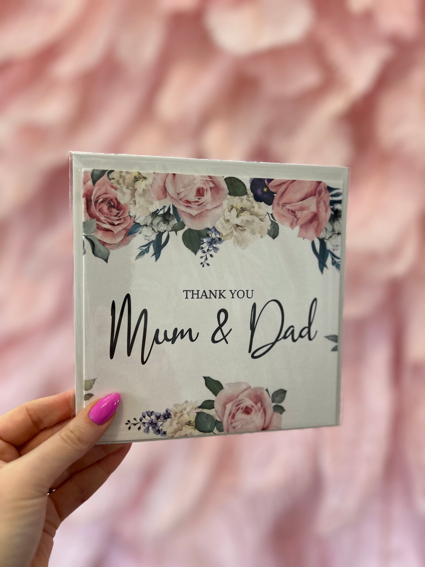 Mum & Dad Thank you Wedding Card