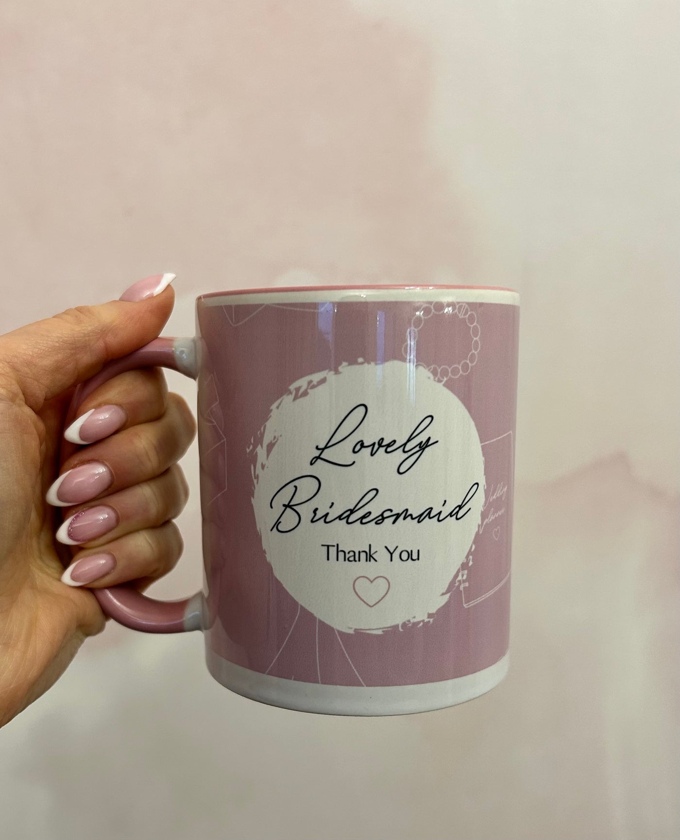 ‘Lovely Bridesmaid’ Pink Mug