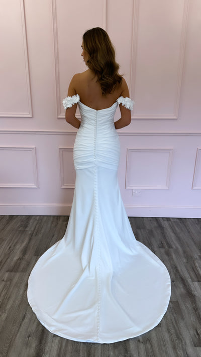 Simple Fitted Wedding Dress with button detail