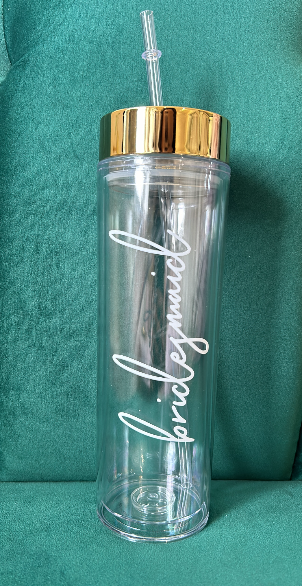 Bridesmaid clear tumbler