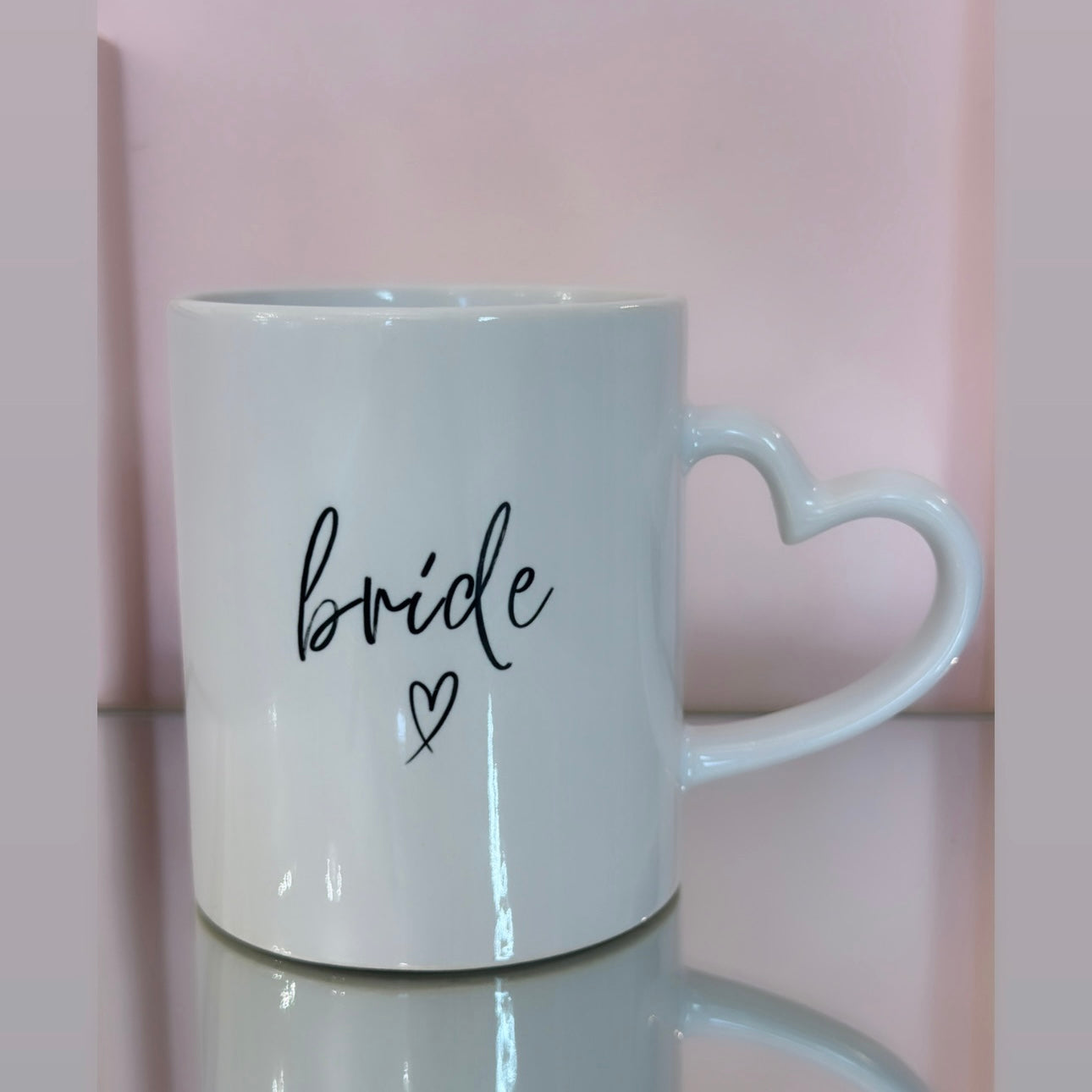 'Bride' Heart Handle Mug