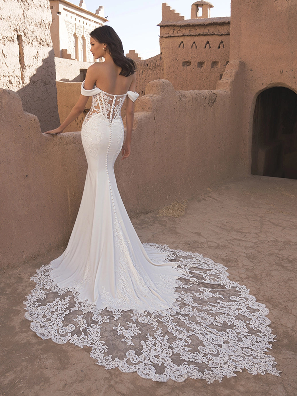 Backless Wedding Dress/ Back Detail Pearls & Lace Backless Wedding Dress/ Back Detail Pearls & Lace