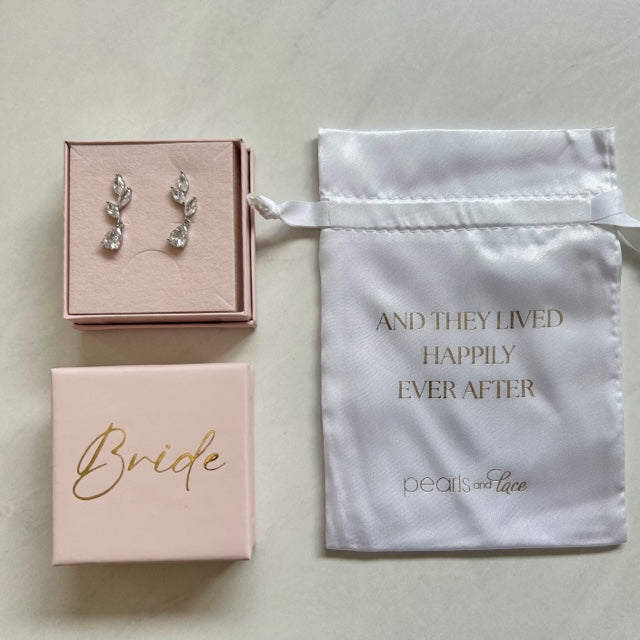 Elie Pearl Drop Bridal Earrings in Gold