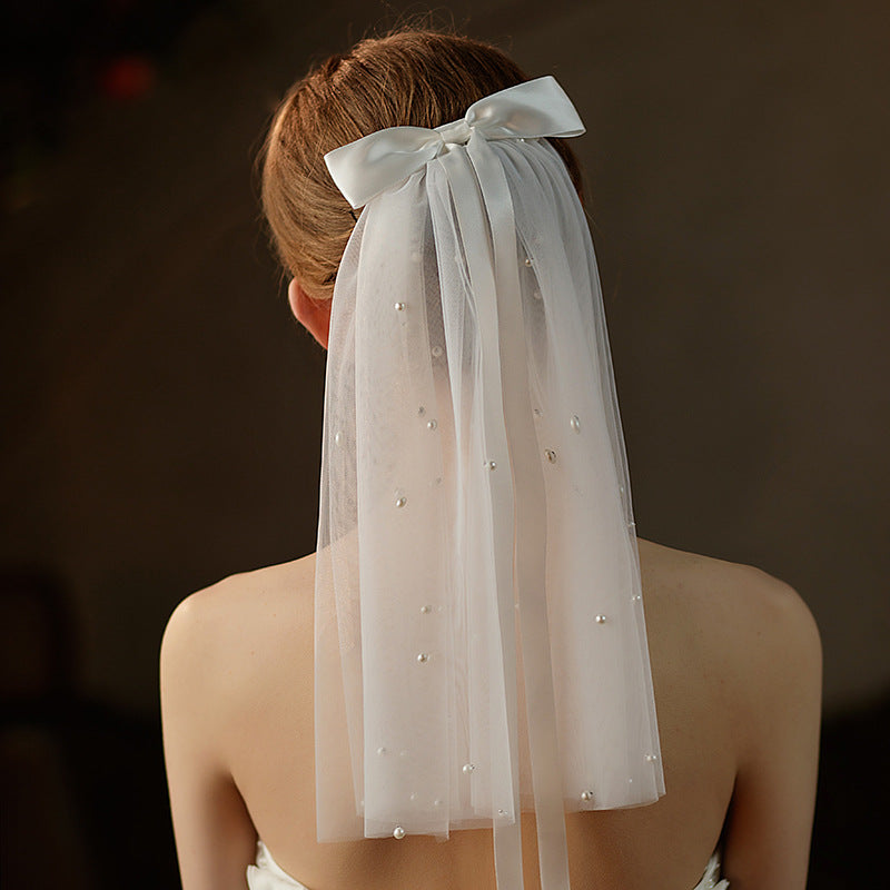 Pearl short Bow veil