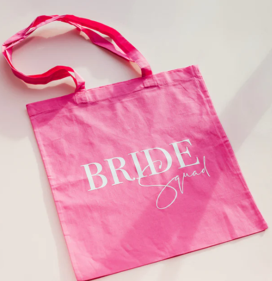 Bride Squad Hot Pink Tote Bag