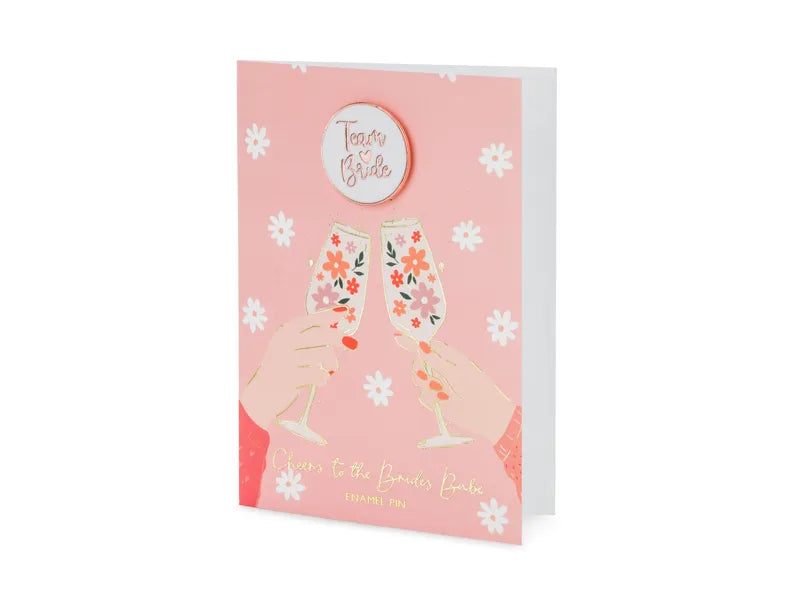 Card with enamel pin Team Bride