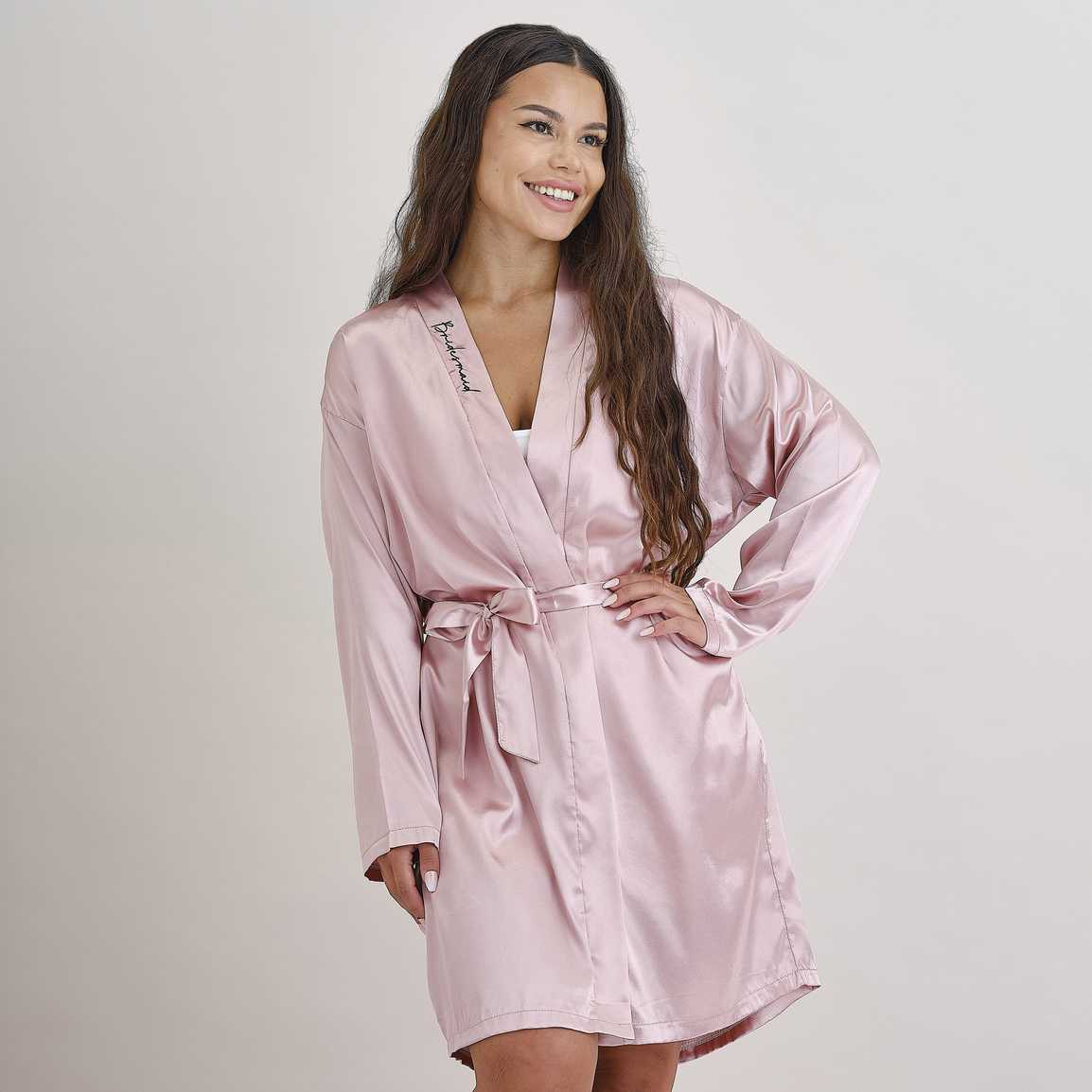 Pink Bridesmaid embroidered dressing gown