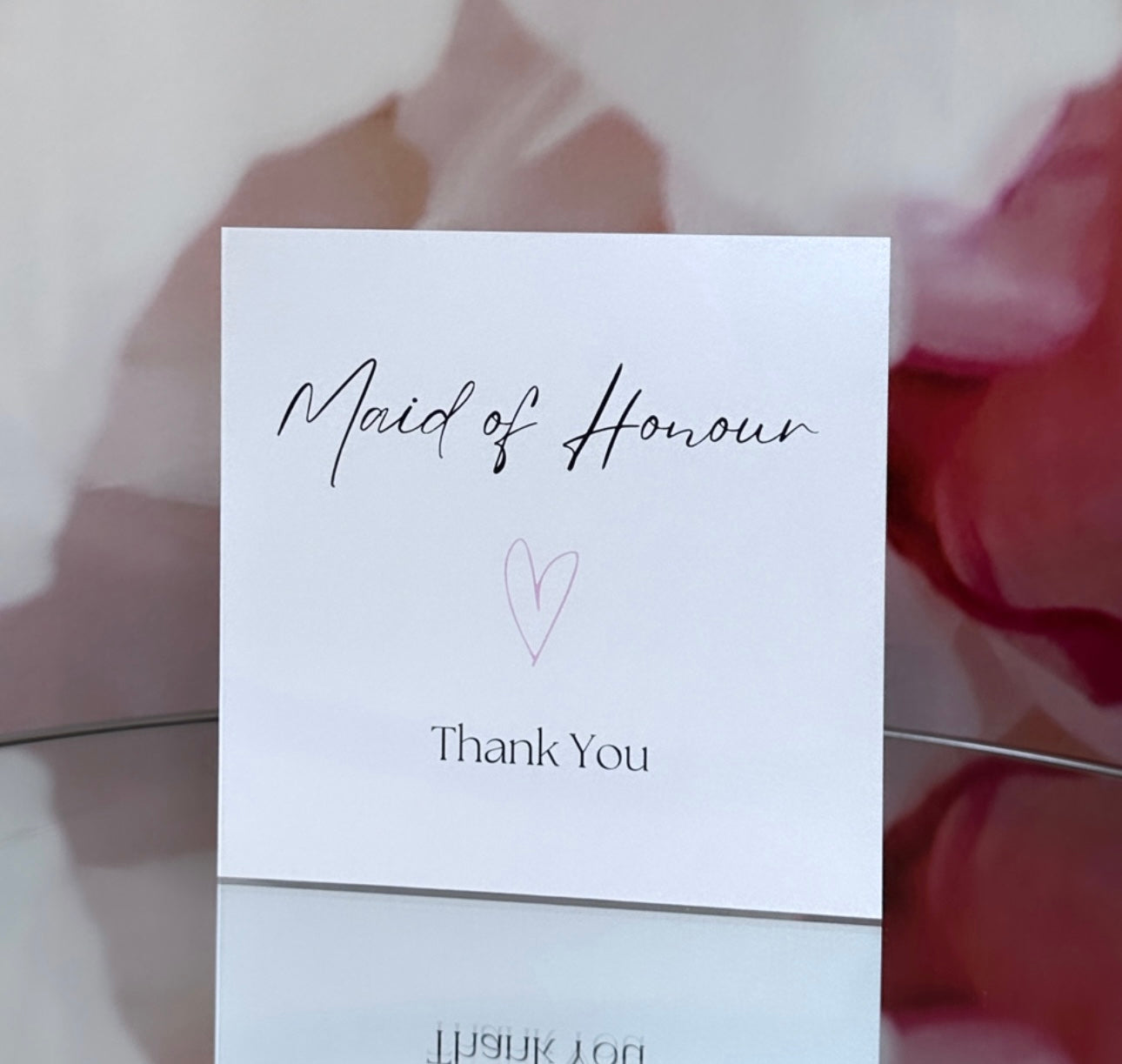 Thank You Maid of Honour Card (Heart Design)