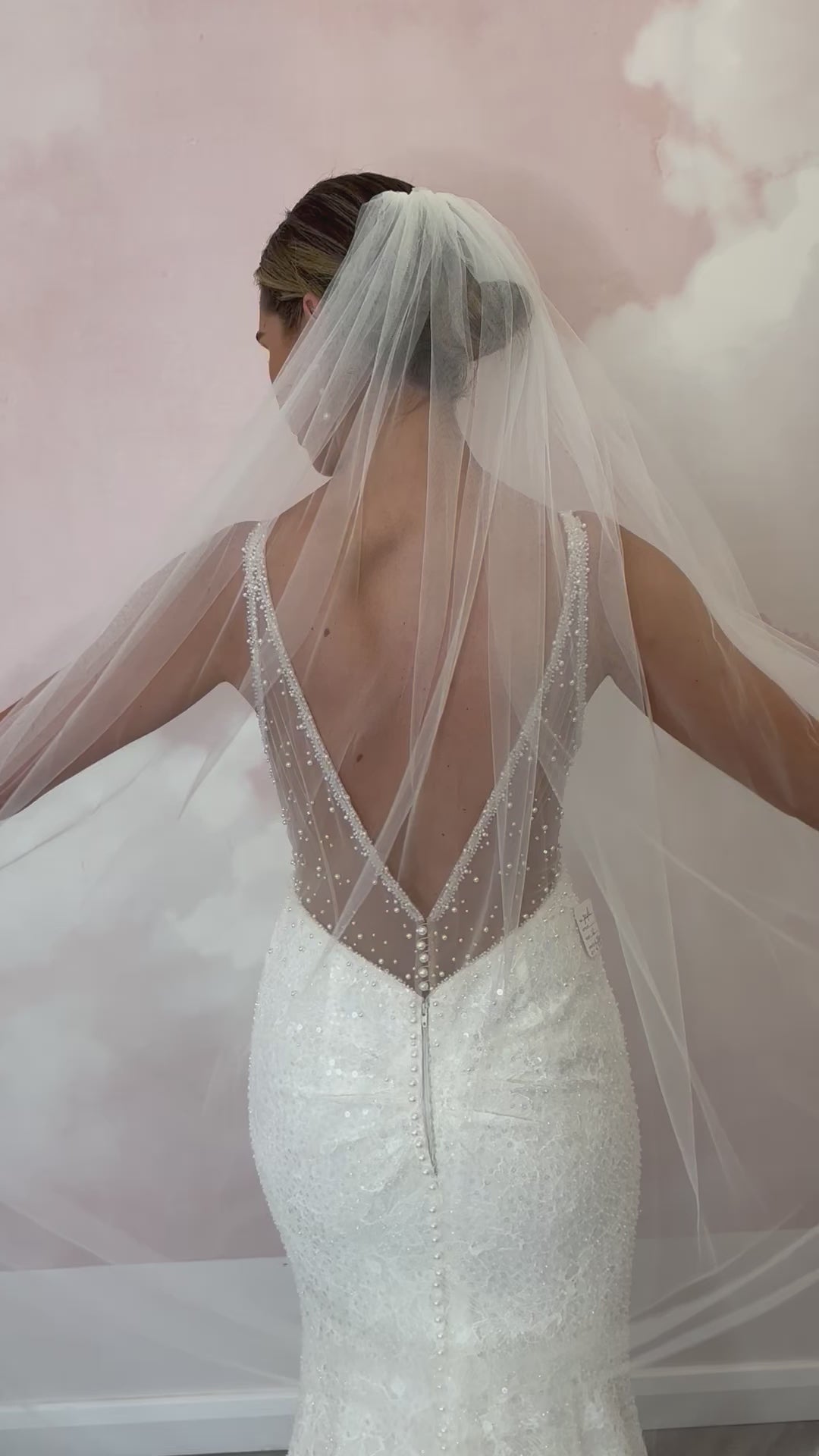 Simple Ivory Veil 300cm