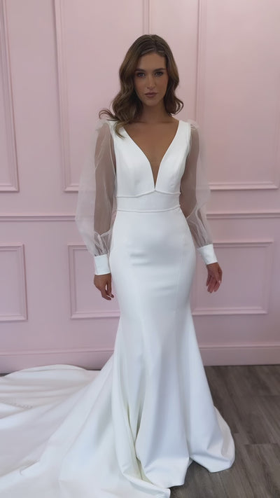 Winter Wedding Dress with long sleeves