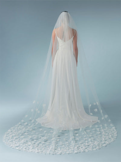 3d floral lace veil S464