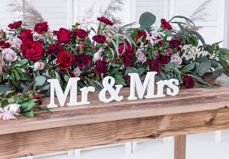 Mr & Mrs White wooden sign