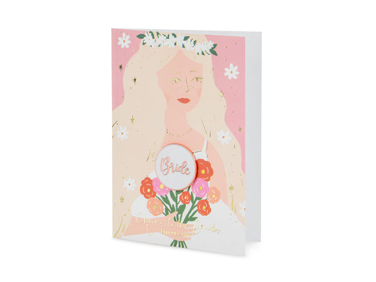 Card with enamel pin Bride
