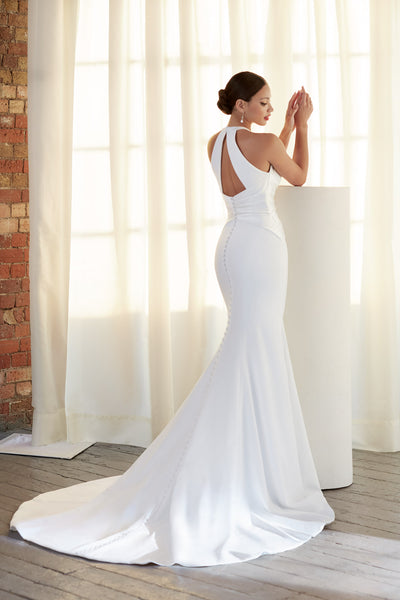 Simple Wedding Dress with Button detail