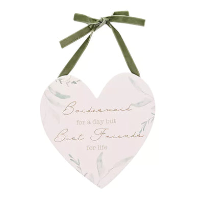 Love Story Heart Plaque - Bridesmaid