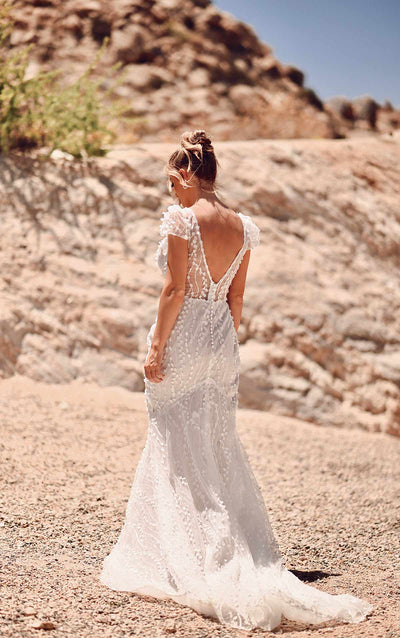 Open back lace wedding dress