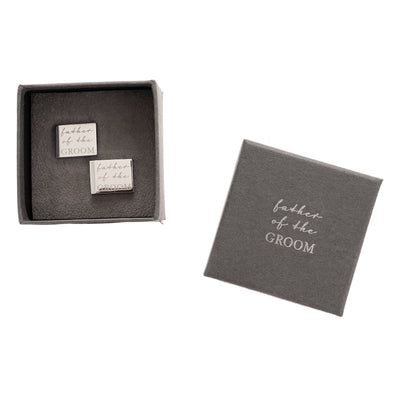 Silver Engraved Cufflinks For Father of the Groom