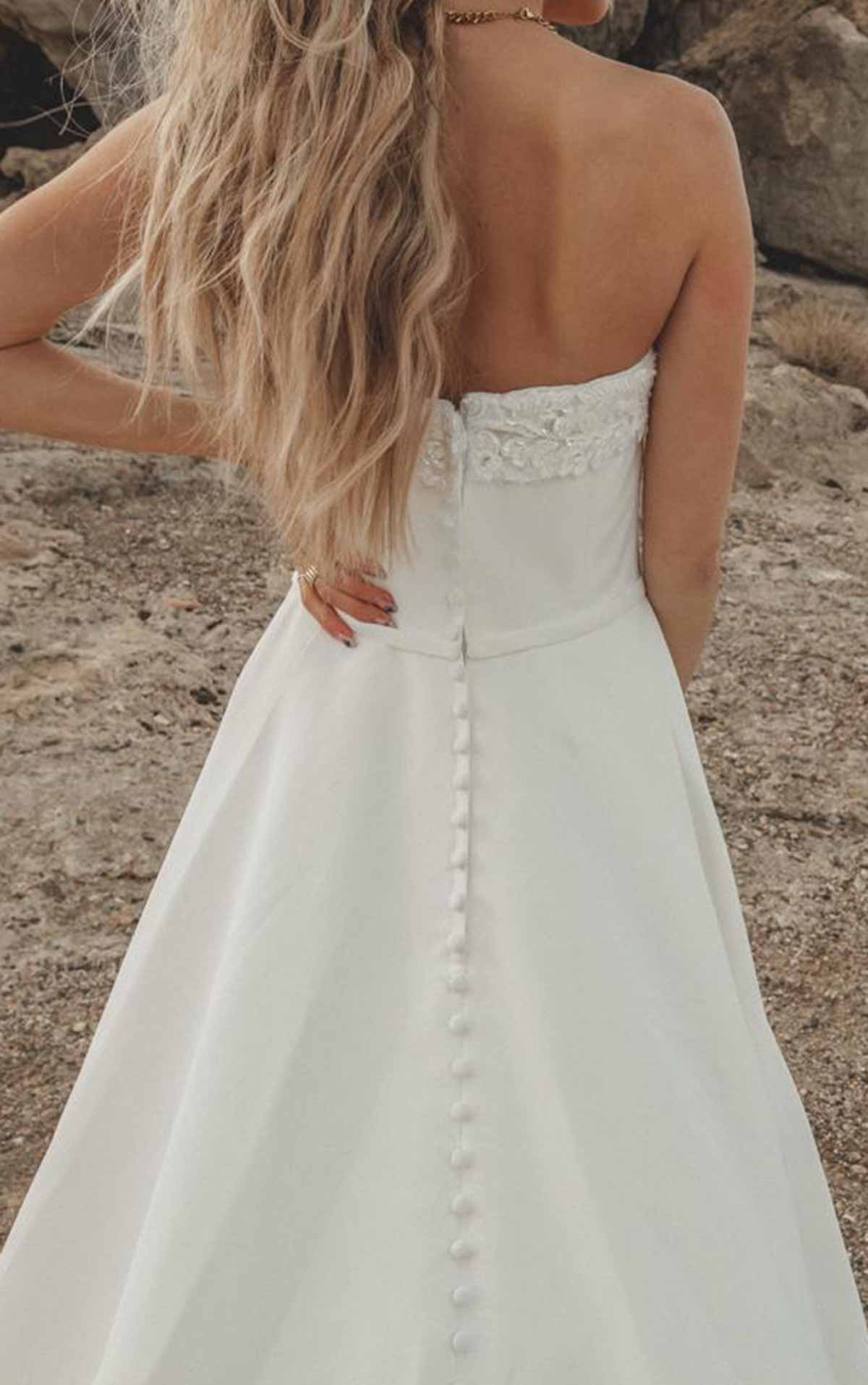 Strapless beaded ball gown for plus size brides