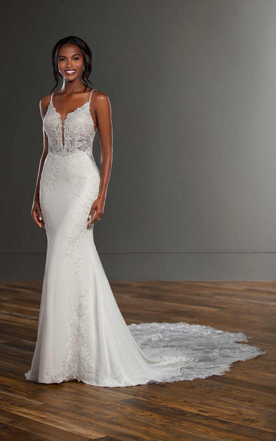 Low Back Wedding Dress With Lace Detail 