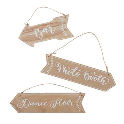 Wooden Arrow Signs Wedding Reception 