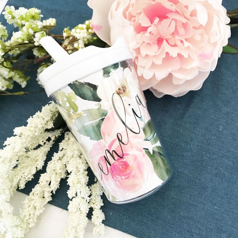 Floral Sippy Cup Flower GIrl Gift