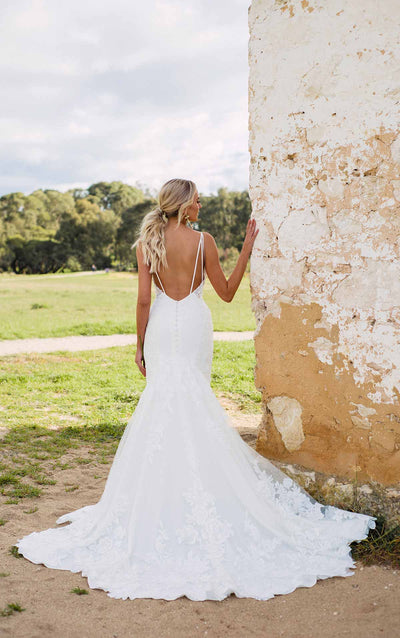 Lace Mermaid Wedding Dress with Low Back - off the rack wedding dress