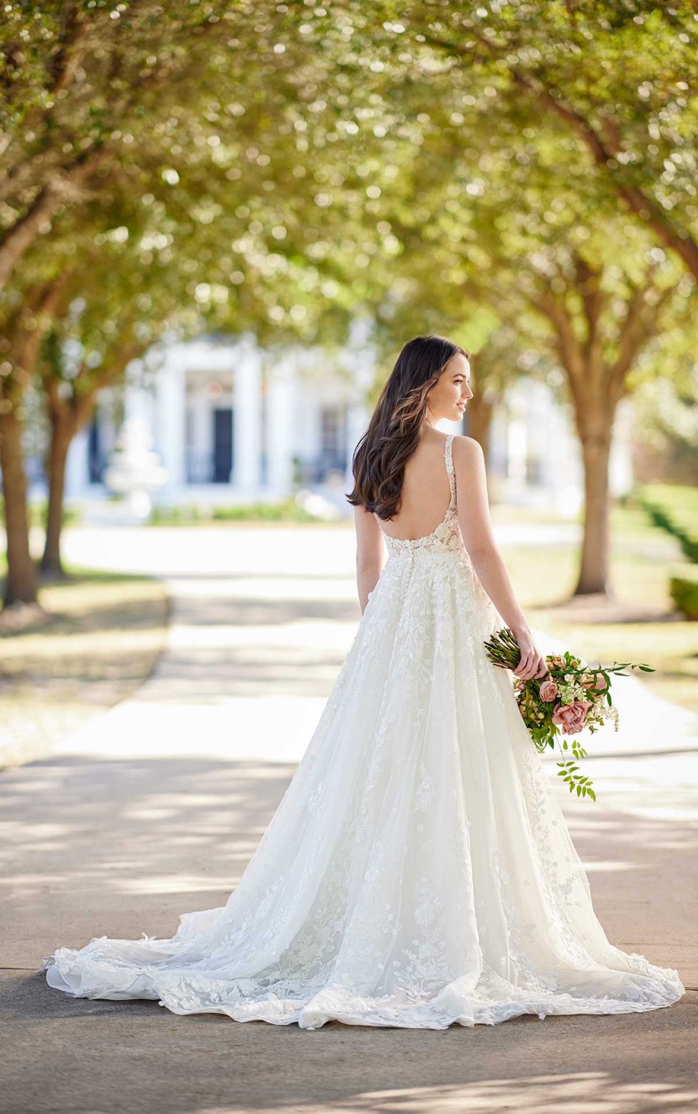 Scoop Back Wedding Dress with Lace Detail off the peg wedding dress