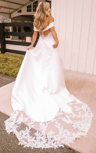 Simple Plus Size Wedding Dress with train - off the rack wedding dress