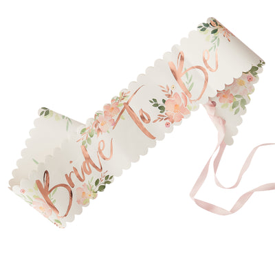 Floral Bride to Be Sash