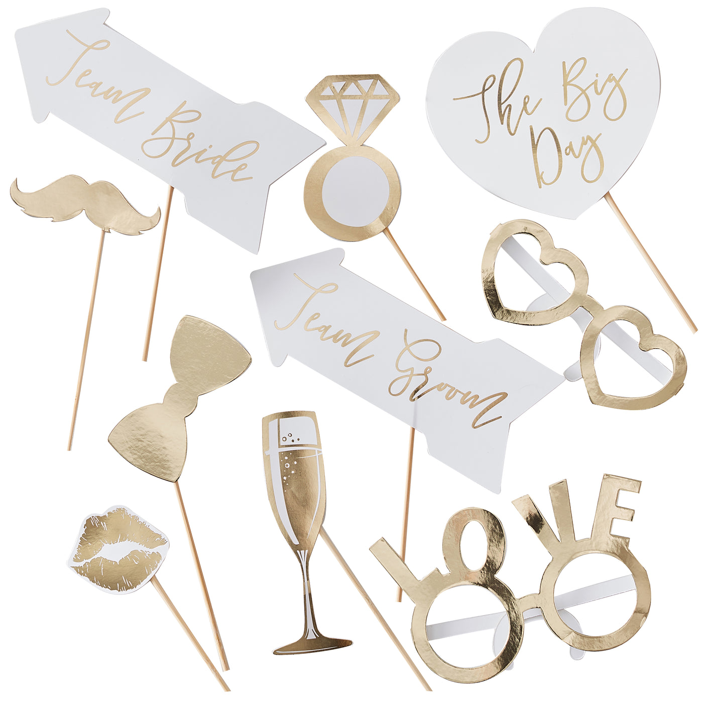 Photobooth Props White and Gold for Photo Booth Instagram 