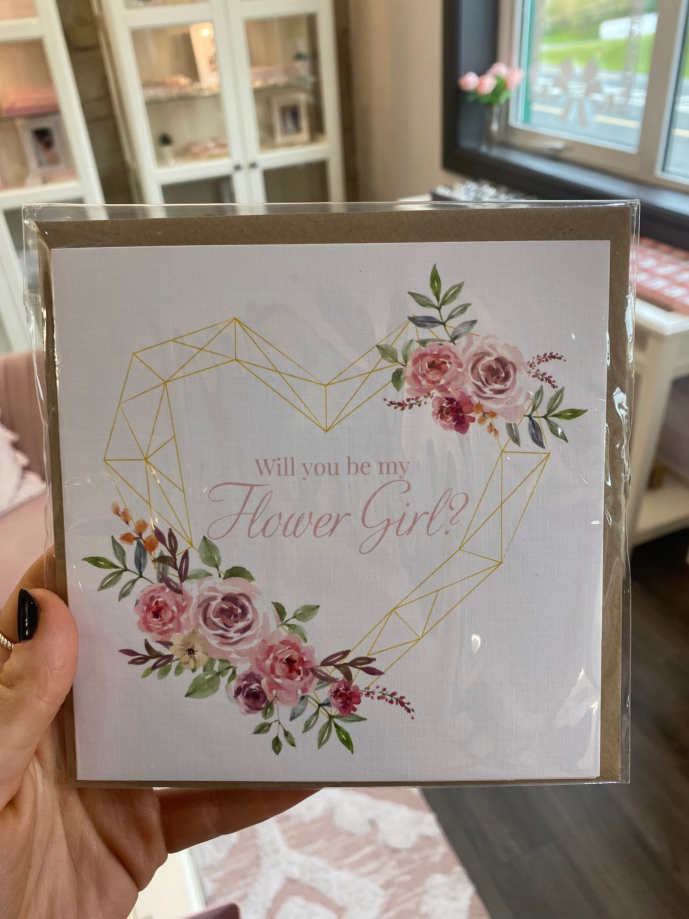 Floral WIll You Be My Flower Girl Card 
