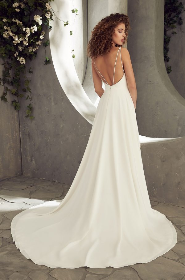 Full crepe skirt with slit - off the peg wedding dress
