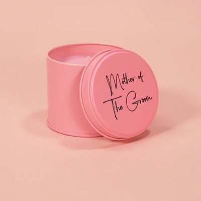 MOTHER OF THE GROOM PINK TIN CANDLE