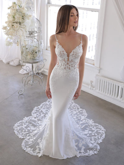 Plunge Fit and Flare Wedding Dress