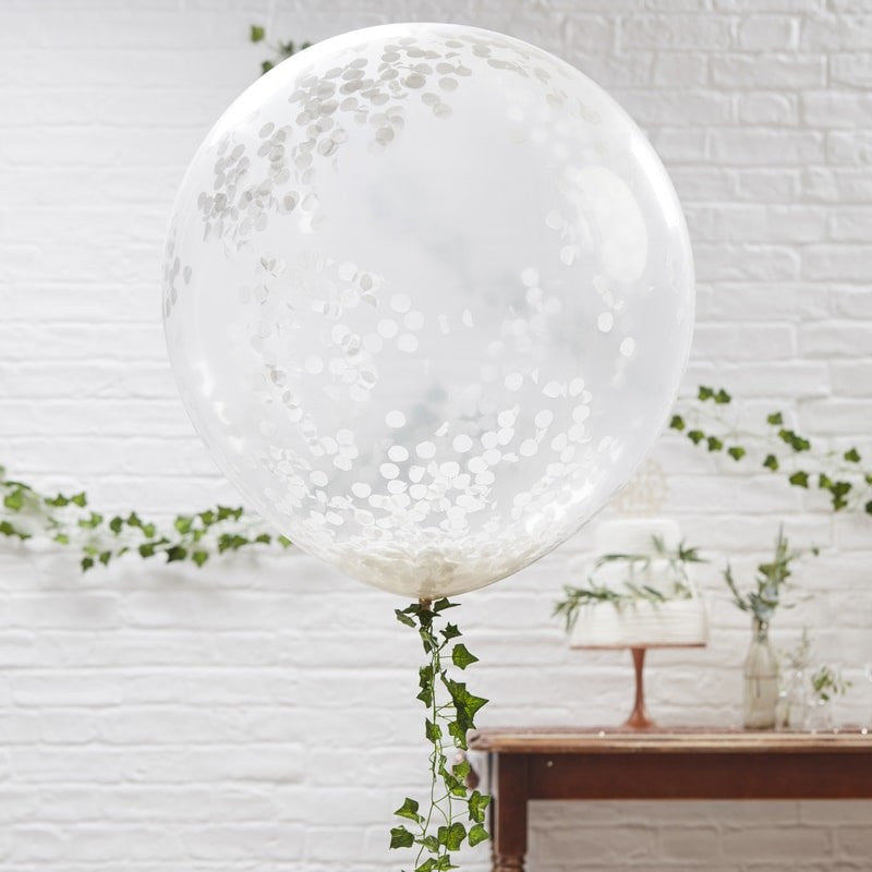 Giant White Confetti Filled Balloons Wedding 