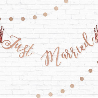 Just Married Bunting Glitter (Rose Gold)