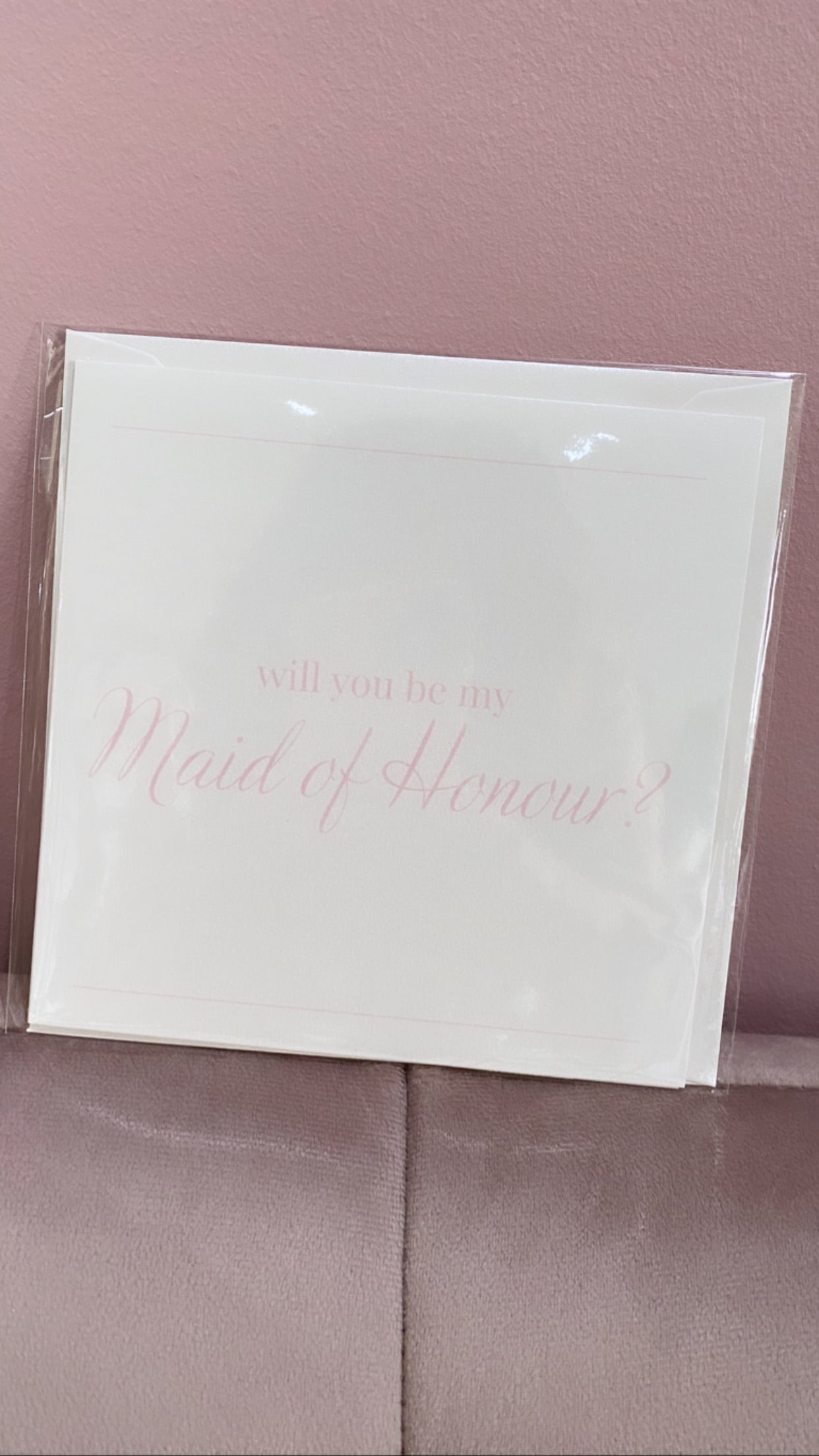 ‘Will you be my maid of honour’? Card ( Pearl)