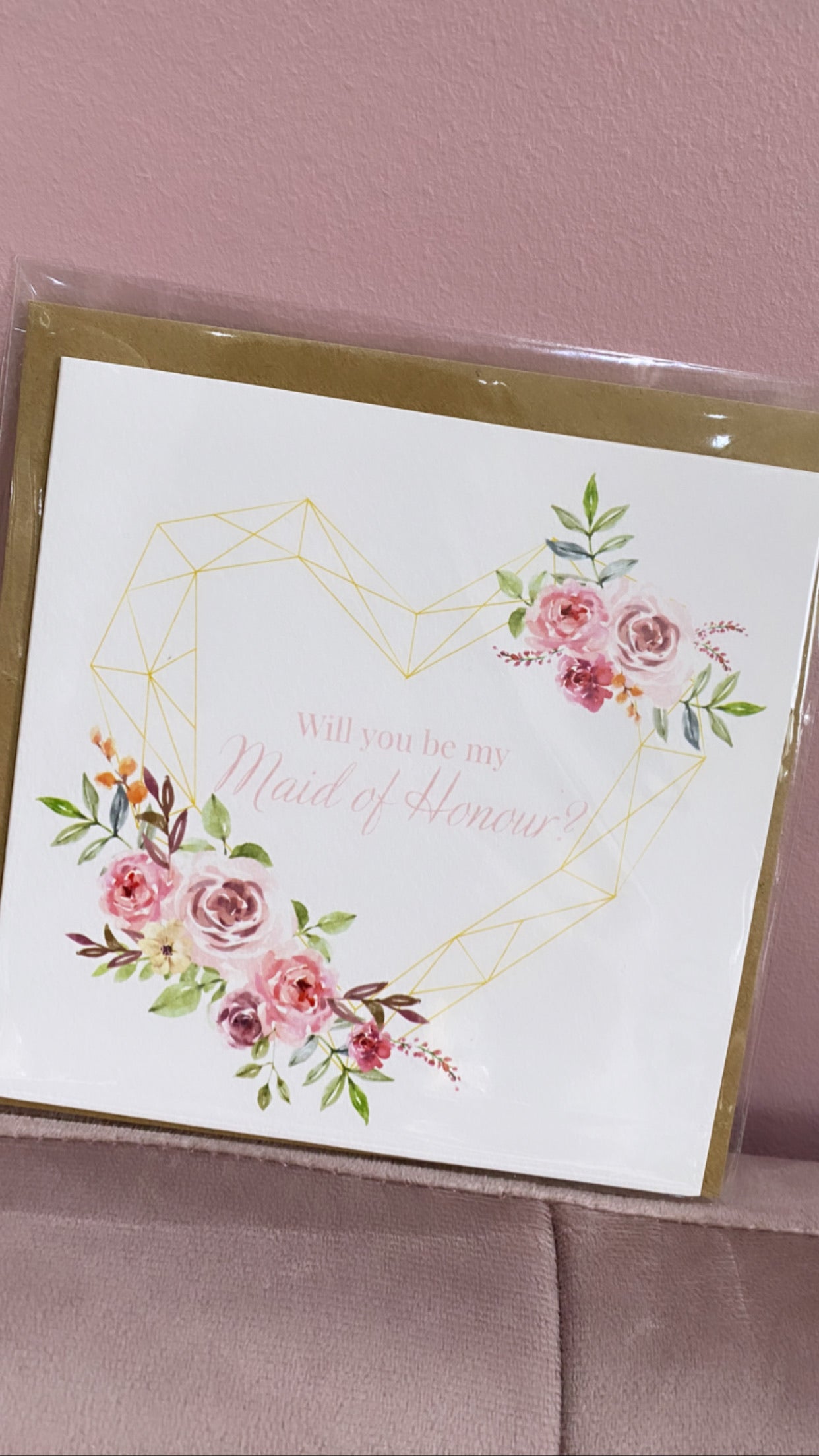 ‘Will you be my maid of honour’? Card (Rustic Flower)